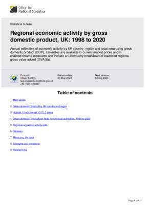 Regional economic activity by gross domestic product, UK